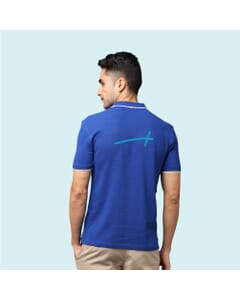 Greys&Blues Pima Collar T-Shirt-Royal Blue with White SH